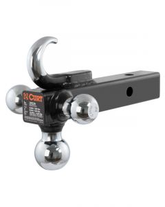 Curt Multi-Ball Mount w/Hook 2in Solid Shank 1-7/8in 2in & 2-5/16in Chro