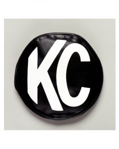 KC Hilites 6" Round Soft Vinyl Cover Pair Black White KC Logo