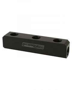 Aeroflow Billet 5 Port Fuel Log -8AN Log, 3 x ORB Top & 2 End Black AF457-08BLK