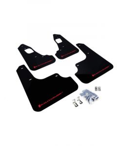 Rally Armor 2008+ For Mitsubishi EVO X UR Black Mud Flap w/ Red