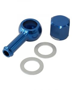 Aeroflow 90 Degree Fuel Pump Banjo Kit Silver With Fitting & Cap