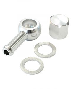 Aeroflow 90 Degree Fuel Pump Banjo Kit Silver With Fitting & Cap