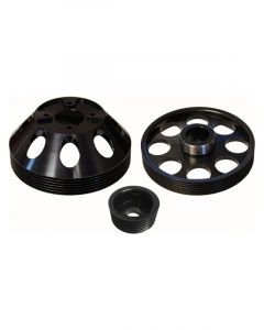 Torque Solution Lightweight WP/Crank/Alt Pulley Combo Black: For H