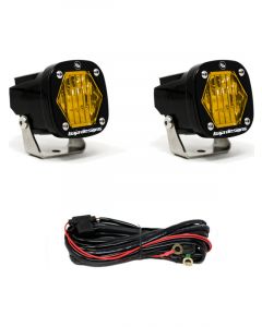 Baja Designs S1 Amber Wide Cornering LED Light w/ Mounting Bracket Pair