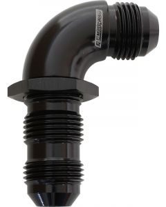 Aeroflow 90 Degree Full Flow AN Bulkhead -4AN Black