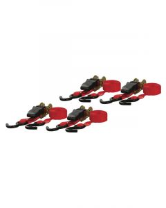 Curt 16ft Red Cargo Straps w/S-Hooks 500lbs Pack of 4