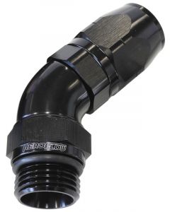 Aeroflow 45 Degree Male ORB Swivel Hose End -4 ORB to -6AN Black  AF544-06-04BLK