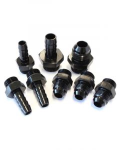 Aeroflow Replacement Surge Tank Fittings -6 ORB to -6AN x 3 Black