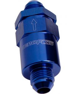 Aeroflow 30 Micron Billet Fuel Filter -6AN Blue , 2" Length