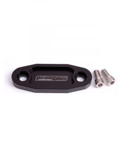 Aeroflow Billet Fuel Pump Block-Off Plate Black For Ford 302-351C