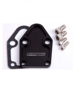 Aeroflow Billet Fuel Pump Block-Off Plate Black For SB Chevy