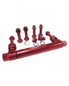Aeroflow Adjustable Billet Fuel Log Red