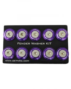 NRG Fender Washer Kit w/Rivets For Plastic Purple Set of 10