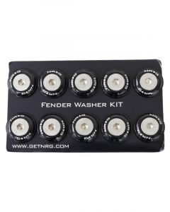 NRG Fender Washer Kit w/Rivets For Plastic Black Set of 10