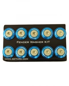 NRG Fender Washer Kit w/Rivets For Plastic Blue Set of 10