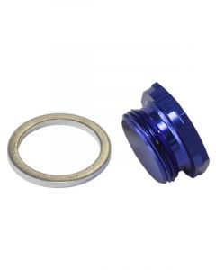 Aeroflow Holley Fuel Bowl Inlet Blank Plug Blue 7/8 Inch -20