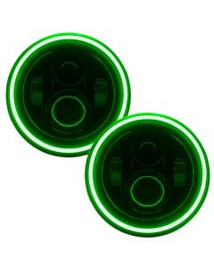 Oracle Lighting 7" High Powered LED Headlights Black Bezel Green