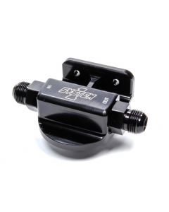 System One Billet Remote Filter Mount LH Port Entry Mount -12 Black