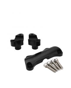 Attitude Handlebar Riser Kit For Harley 1.7" High Alum Black/Machined Set