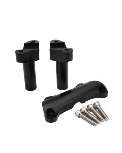 Attitude Handlebar Riser Kit For Harley 3.5" High Alum Black/Machined Set