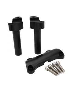 Attitude Handlebar Riser Kit For Harley 4.5" High Alum Black/Machined Set