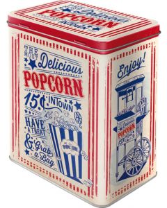 Nostalgic-Art Licensed Product Tin Box Large Popcorn White 10 x 14 x 20cm 3L