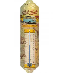 Nostalgic-Art Licensed Thermometer VW Bulli Lets Get Lost Yellow 2x6.5x28 cm