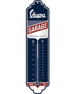 Nostalgic-Art Licensed Product Thermometer Vespa Garage Blue 2 x 6.5 x 28 cm