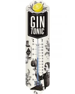Nostalgic-Art Licensed Product Thermometer Gin & Tonic Weather White 2x6.5x28 cm