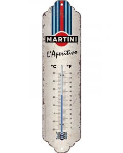Nostalgic-Art Licensed Thermometer Martini L'Aperitivo Racing Stripes White