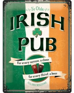 Nostalgic-Art Licensed Product Large Metal Sign Irish Pub 30cm W x 40cm L