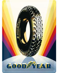 Nostalgic-Art Licensed Product Large Metal Sign Goodyear Rainbow Wheel 30x40cm