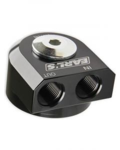 Earls Oil Filter Adapter Remote Mount -10AN O-Ring Inlet/Outlet