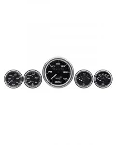Equus 5-Piece Gauge Set Black Face/Chrome Bezel