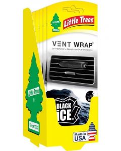 Little Trees Car Air Freshener Vent Wrap Black Ice Pack of 4
