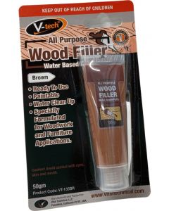 V-Tech Multi Purpose Wood Filler Ready Mixed Water Based Brown 50g