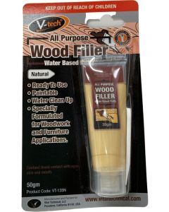 V-Tech Multi Purpose Wood Filler Ready Mixed Water Based Natural 50g