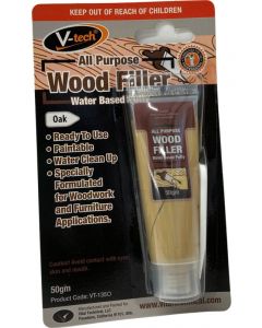 V-Tech Multi Purpose Wood Filler Ready Mixed Water Based Oak 50g