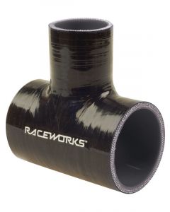 Raceworks Hose Tee 3.00In ID 1.00In Spout Black
