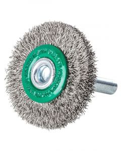 Lessmann Wheel Brush 6mm Shank 30x6mm Steel Wire ROF Crimped 0.20mm