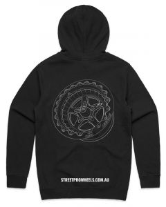 Street Pro Wheels Hooded Sweatshirt Cotton Polyester Black Men's 3XL