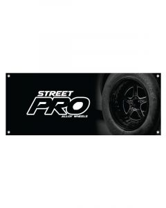 Street Pro Wheels Vinyl Banner 2500mm x 1000mm Street Pro Logo