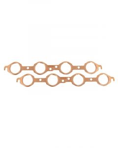 Aeroflow Round Port Copper Embossed Exhaust Gaskets Fits GM LS