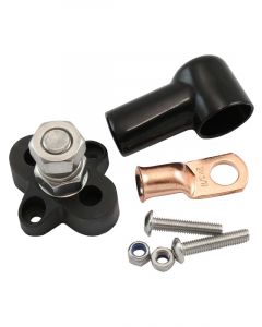 Aeroflow Single Black Post Electrical Terminal Distribution Block