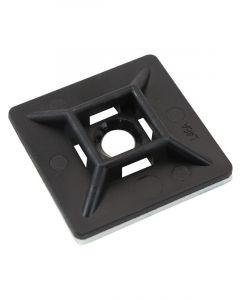 Aeroflow Cable Tie Self Adhesive Mount 28x28mm 50 Pack Black