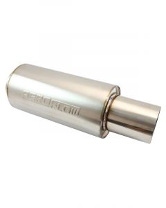 Aeroflow 5500 Series Stainless 4in Round Muffler 4in Inlet 18in Len