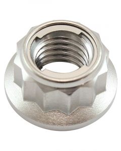 Aeroflow M10 x 1.50mm Titanium 12 Point Locking Nut Natural Finish