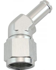 Aeroflow 45 Deg Hose Barb 1/2" to -10AN Silver Finish