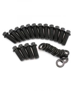 Aeroflow 3/8"-16 Header Bolts 1.00" UHL Black 12Pt Head Pack 16