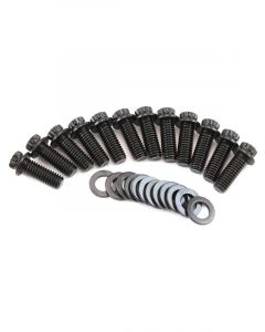 Aeroflow SB Chev Intake Bolts Black 12 Point Head Pack of 12
